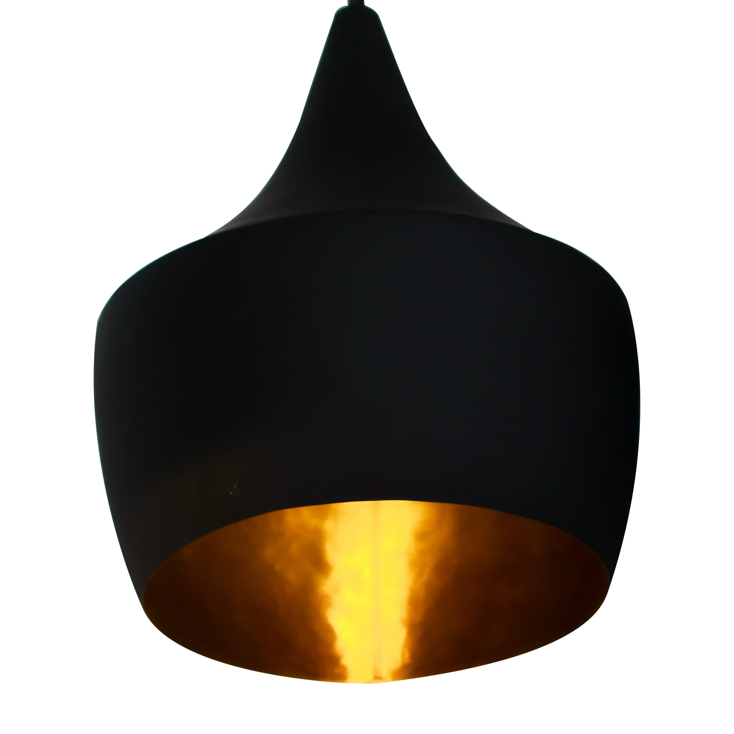 BLACK PAINTED BRASS HANGING LAMP