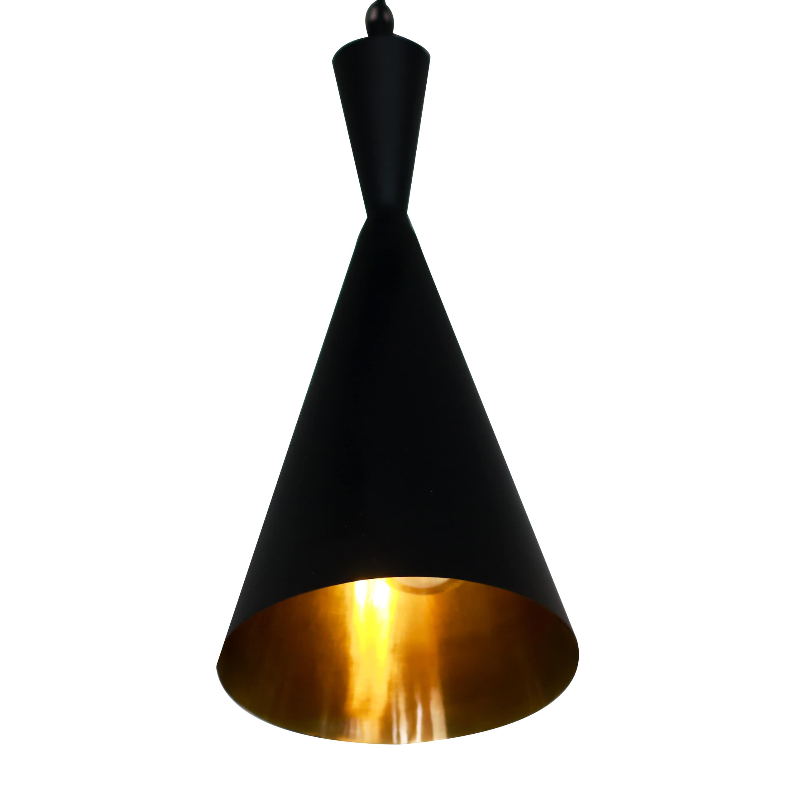 BLACK PAINTED BRASS HANGING LAMP